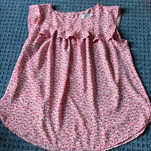 LOFT Kids Pink and White Floral Blouse
